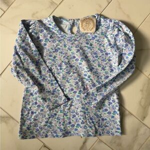 The Beaufort Bonnet Company Floral Long Sleeve Tee - Blue and White
